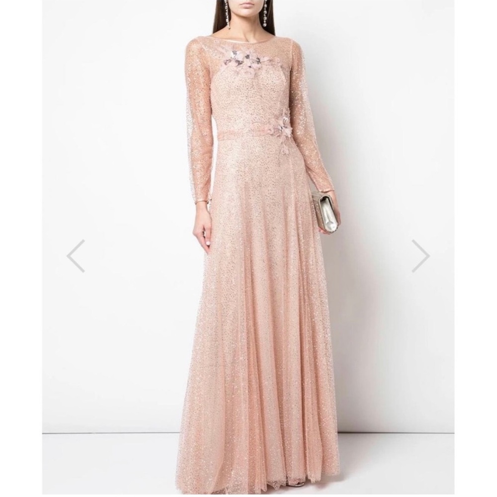 Marchesa Maxi Gown Ling Sleeve Size 12